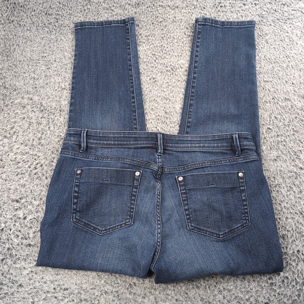 J Jill Jeans Women 12 Blue Slim Ankle Stretch Normcore Preppy Distressed Casual